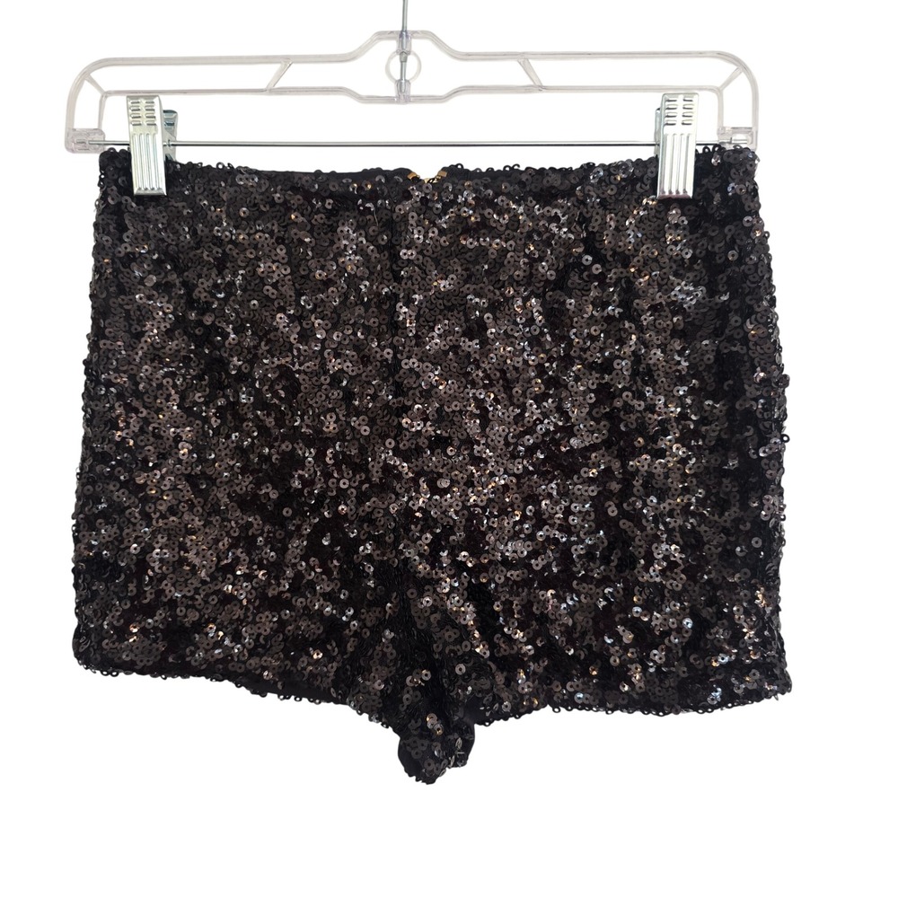 Charlotte Russe Black Sequin Hot Pants Shorts Disco Party Clubwear‎ Size S